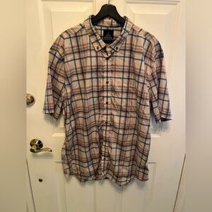 PrAna Men Shirt Button Down Short Sleeves Plaid Size XXL